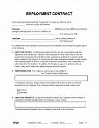 Image result for Printable Employment Contract Template