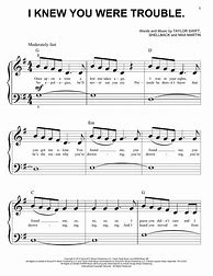 Image result for Taylor Swift Violin Sheet Music I Knew You Were Trouble