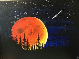 Image result for Full Moon Night Sky Paintings
