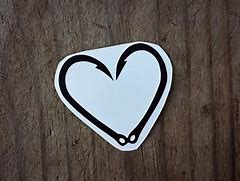Image result for Heart Fishing Hook Decal