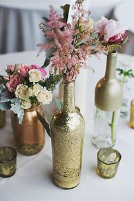 Image result for Wine Bottle Centerpieces with Flowers