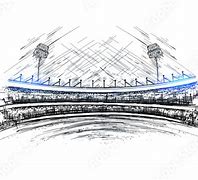 Image result for Cricket Ground Sketch