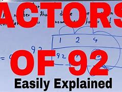 Image result for Factors of 92