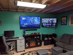 Image result for Basement Gamer Setup