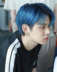 Image result for TXT YeonJun Blue Hair