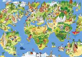 Image result for Cartoon World Map for Kids