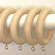 Image result for Wooden Curtain Rod Rings