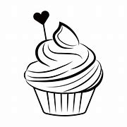 Image result for Cupcake Vector Black White