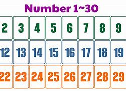Image result for Printable Number Cards 1 30