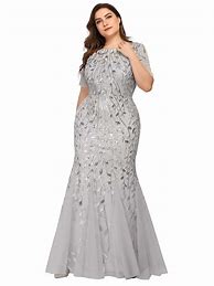 Image result for Plus Size Silver Dresses