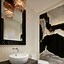 Image result for Black and White Powder Room Tile