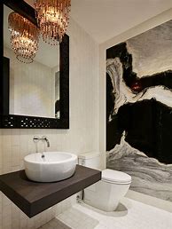 Image result for Black and White Powder Room Tile