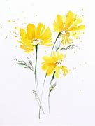 Image result for Yellow Watercolor Flower Art