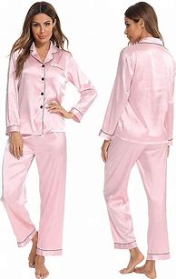 Image result for Pajamas Long Sleeve Button Women's