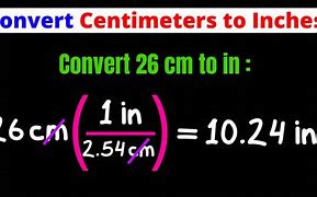 Image result for How to Convert Centimeters to Inches Formula