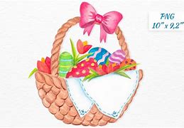 Image result for Watercolor Basket of Eggs Clip Art