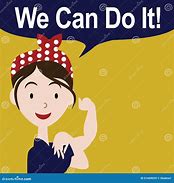 Image result for We Can Do It Poster. Cartoon