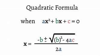 Image result for Formula Method of Quadratic Equation