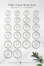 Image result for Women's Ring Size Chart Cm