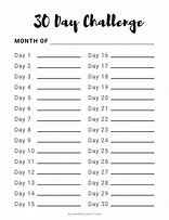 Image result for 30-Day Challenge Calendar Template