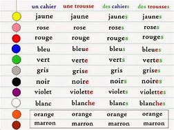 Image result for Couleurs En Francais