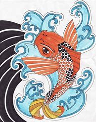 Image result for Blue Koi Fish Art
