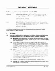 Image result for Exclusivity Contract Template