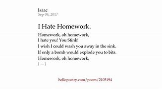 Image result for Hate Homework Poem