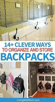 Image result for Backpack Storage Ideas for Home
