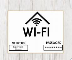 Image result for Wifi Password Printable Sign Template