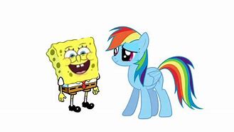 Image result for Spongebob and Rainbow Dash