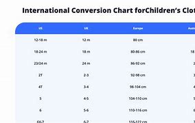 Image result for Kids Clothes Size Chart