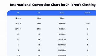 Image result for UST Standard Size Chart