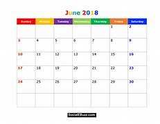 Image result for June 2018 Calendar Printable Template