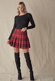 Image result for Professional Plaid Mini Skirt