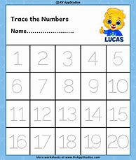 Image result for Kindergarten Tracing Number 1 20