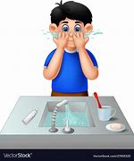 Image result for Cartoon Boy Washing Face