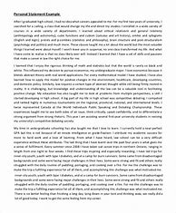 Image result for An Example of a Personal Statement