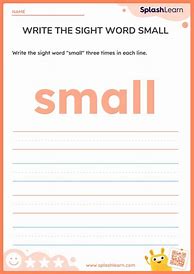 Image result for Sight Word Small