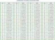 Image result for Conversion Chart for Cm to FT