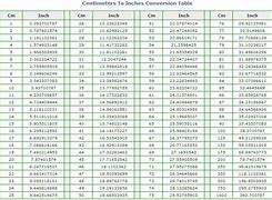 Image result for Feet Inches to Centimeters Chart