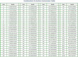 Image result for Inches to Centimeters Conversion Chart Printable