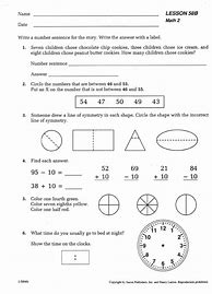 Image result for Saxon Math Grade 2 Worksheets