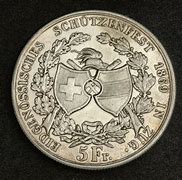 Image result for 1869 Swiss 5 Franc Coin