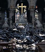 Image result for Notre Dame Fire Interior