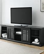 Image result for 85 in TV Stand Black Glass