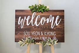 Image result for Wooden Wedding Signs