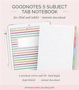 Image result for Lined 5 Subject Notebook