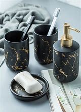 Image result for Black and Gold Bathroom Accessories