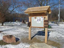 Image result for Flyer Display Kiosk Structure Wooden Park